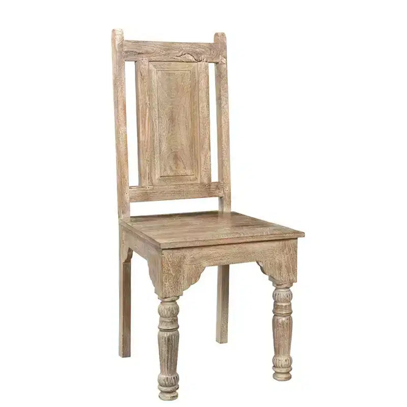 Set of 2 Driftwood Carved Chairs Brown - Timbergirl: Wood Grain Design, No Assembly Required, Armless