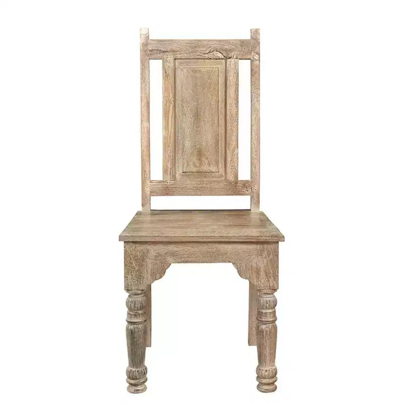 Lot de 2 chaises sculptées en bois flotté marron - Timbergirl : Motif grain de bois, aucun assemblage requis, sans accoudoirs
