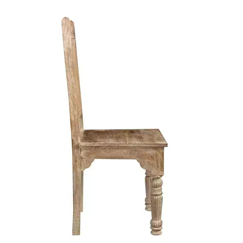 Lot de 2 chaises sculptées en bois flotté marron - Timbergirl : Motif grain de bois, aucun assemblage requis, sans accoudoirs