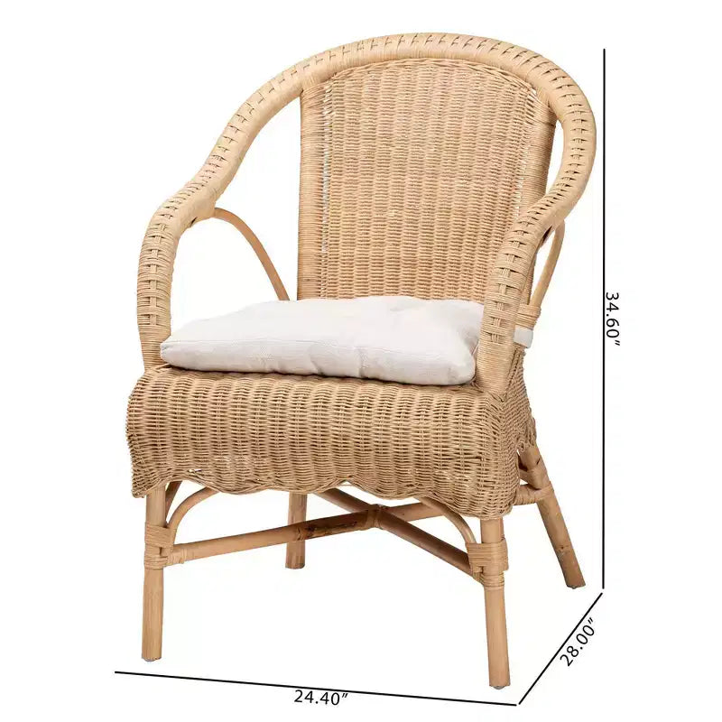 bali & pari Reinu Rattan Dining Chair Natural