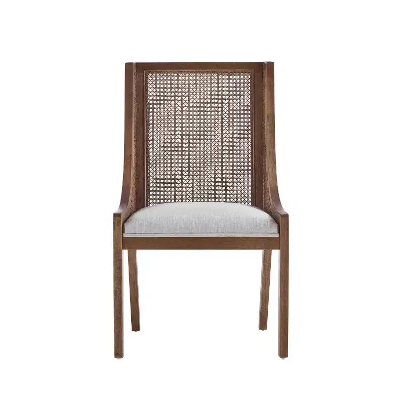 Lot de 2 chaises de salle à manger Jace en tissu rustique, bois et cannage de Christopher Knight Home, marron foncé