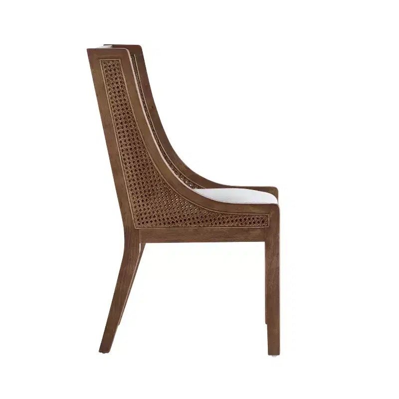 Lot de 2 chaises de salle à manger Jace en tissu rustique, bois et cannage de Christopher Knight Home, marron foncé