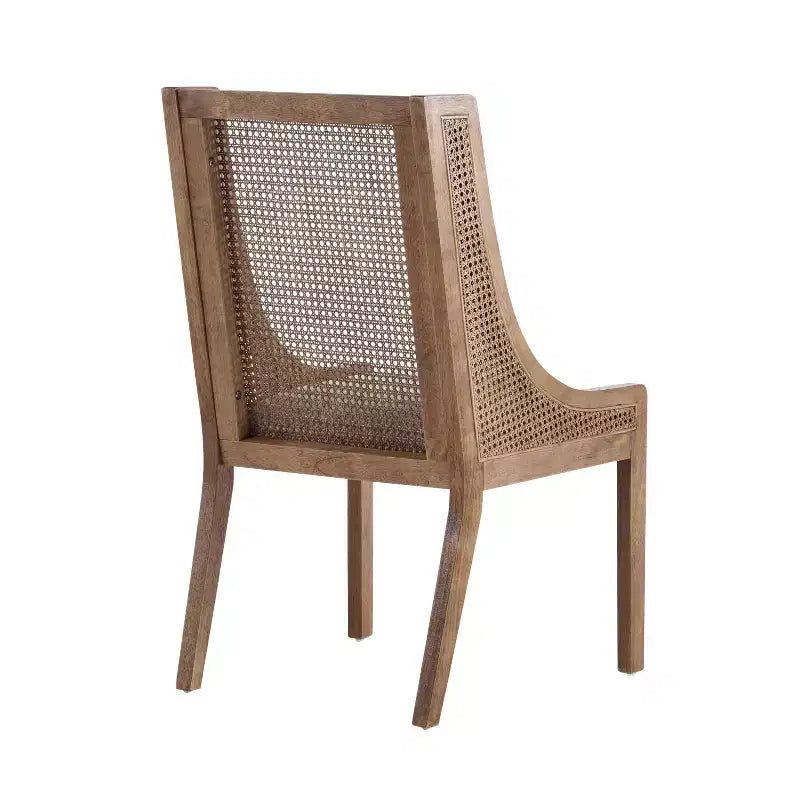 Lot de 2 chaises de salle à manger Jace en tissu rustique, bois et cannage de Christopher Knight Home, marron foncé