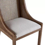 Lot de 2 chaises de salle à manger Jace en tissu rustique, bois et cannage de Christopher Knight Home, marron foncé