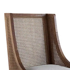 Lot de 2 chaises de salle à manger Jace en tissu rustique, bois et cannage de Christopher Knight Home, marron foncé