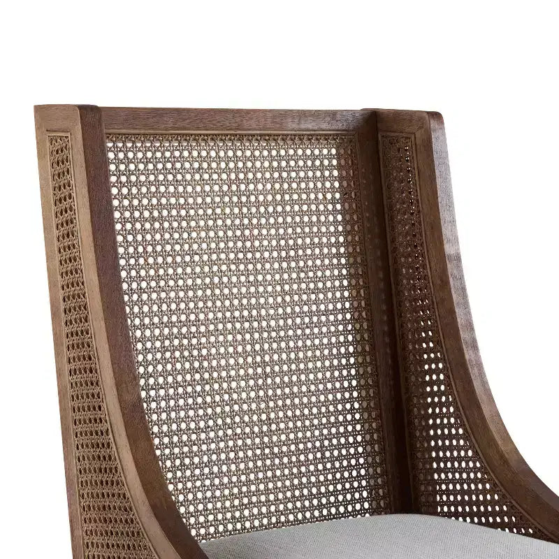 Lot de 2 chaises de salle à manger Jace en tissu rustique, bois et cannage de Christopher Knight Home, marron foncé