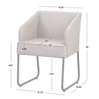 Lifestorey Layton Modern Leather Dining Chair Khaki