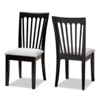 Set of 2 Minette Dining Chair Gray/Espresso - Baxton Studio: Solid Wood Frame, Foam-Padded, Modern Design
