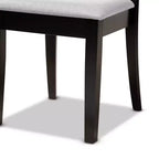 Lot de 2 Chaises de salle à manger Minette Gris/Espresso - Baxton Studio : Structure en bois massif, Rembourrage en mousse, Design moderne