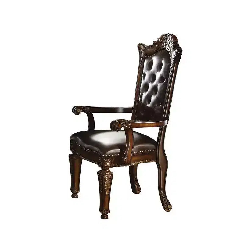 Acme Furniture Vendome Dining Chair Espresso Synthetic Leather/Cherry Finish