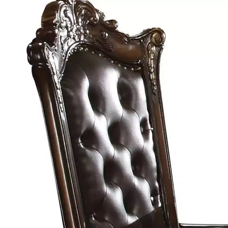 Chaise de salle à manger Vendome Acme Furniture – Similicuir expresso/Finition cerisier