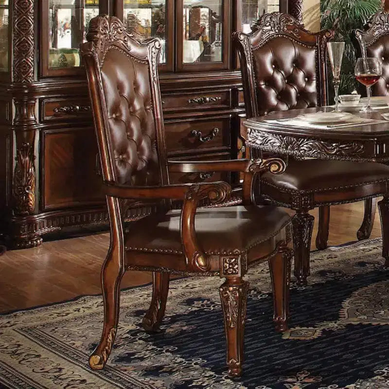 Chaise de salle à manger Vendome Acme Furniture – Similicuir expresso/Finition cerisier