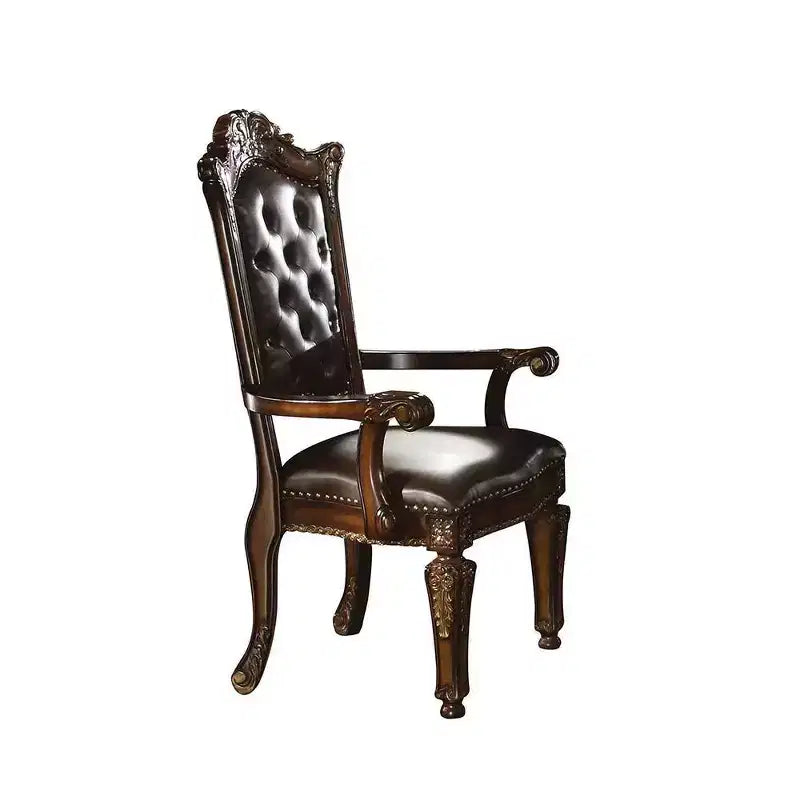 Chaise de salle à manger Vendome Acme Furniture – Similicuir expresso/Finition cerisier