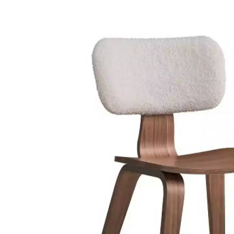 Chaise de salle à manger Casson 46,5 cm Boucle blanc et Noyer : Style Mid-century, Assise courbée - Acme Furniture