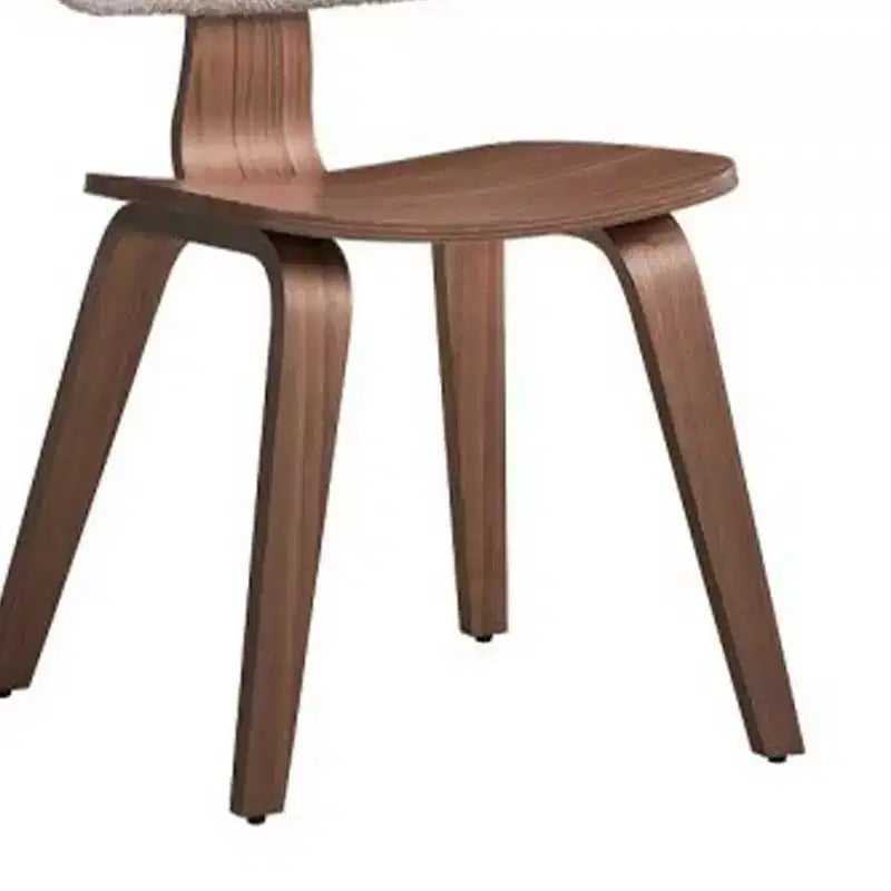 Chaise de salle à manger Casson 46,5 cm Boucle blanc et Noyer : Style Mid-century, Assise courbée - Acme Furniture