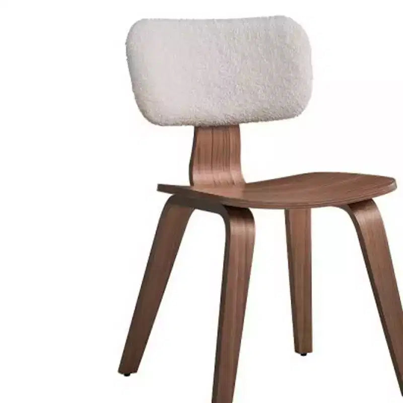 Chaise de salle à manger Casson 46,5 cm Boucle blanc et Noyer : Style Mid-century, Assise courbée - Acme Furniture