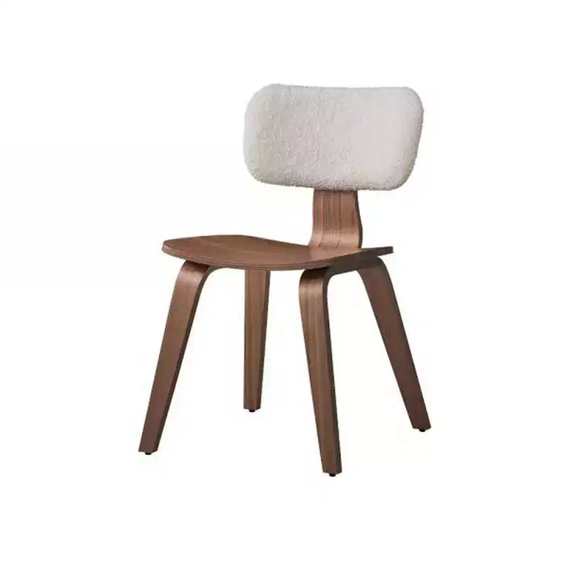 Chaise de salle à manger Casson 46,5 cm Boucle blanc et Noyer : Style Mid-century, Assise courbée - Acme Furniture