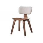 Chaise de salle à manger Casson 46,5 cm Boucle blanc et Noyer : Style Mid-century, Assise courbée - Acme Furniture