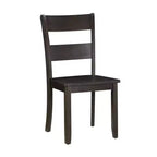 Lot de 2 chaises de salle à manger Haddie 18" Noyer vieilli - Acme Furniture : Dossier échelle traditionnel, cadre en bois