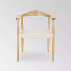 Palmyra Mid Century Modern Chair White - Christopher Knight Home: Wool & Cotton Blend, No Assembly Required