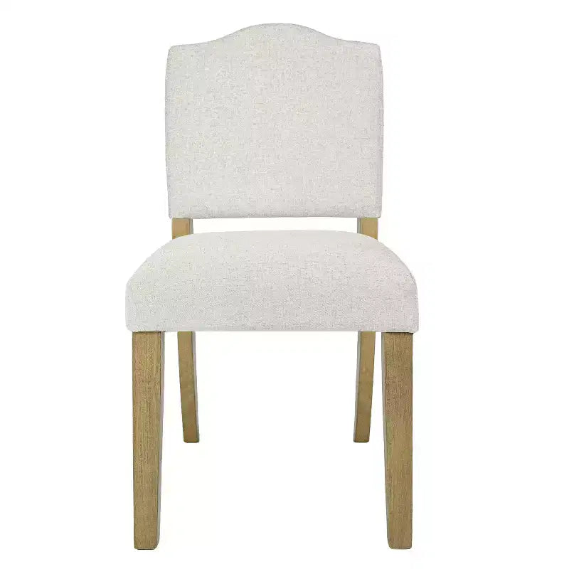 Chaise de salle à manger HomePop avec dossier ouvert et rembourré : design moderne, cadre en contreplaqué, tissu en polyester, nettoyage des taches