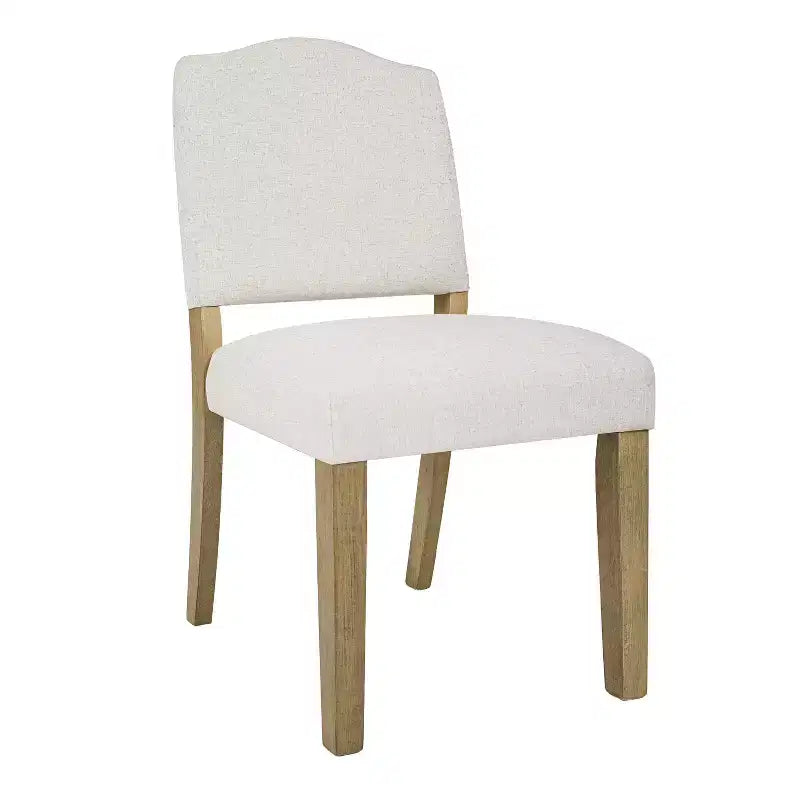 Chaise de salle à manger HomePop avec dossier ouvert et rembourré : design moderne, cadre en contreplaqué, tissu en polyester, nettoyage des taches