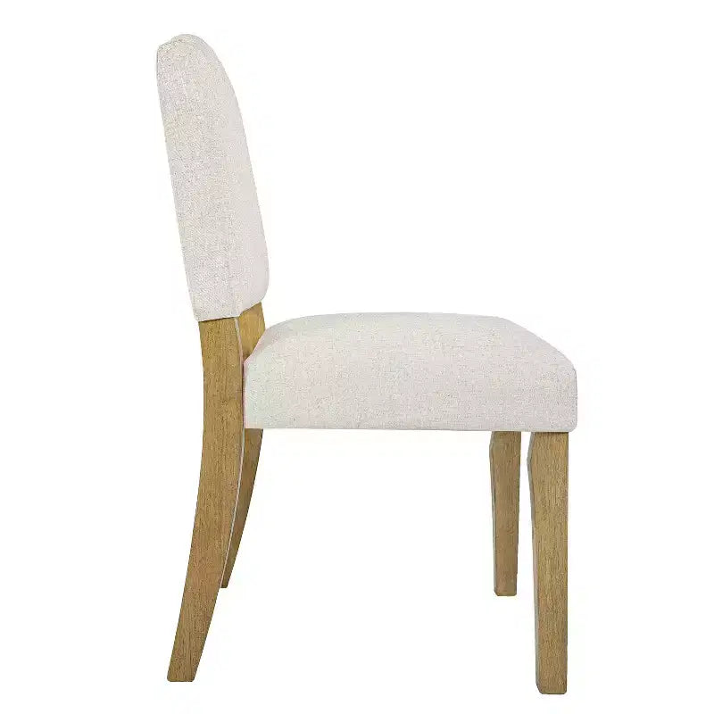 Chaise de salle à manger HomePop avec dossier ouvert et rembourré : design moderne, cadre en contreplaqué, tissu en polyester, nettoyage des taches
