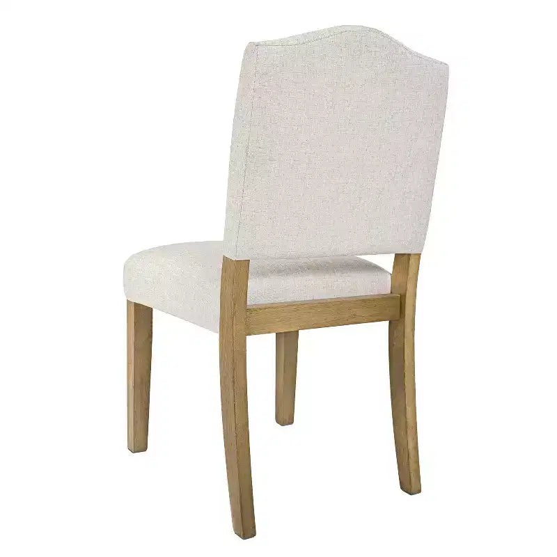 Chaise de salle à manger HomePop avec dossier ouvert et rembourré : design moderne, cadre en contreplaqué, tissu en polyester, nettoyage des taches