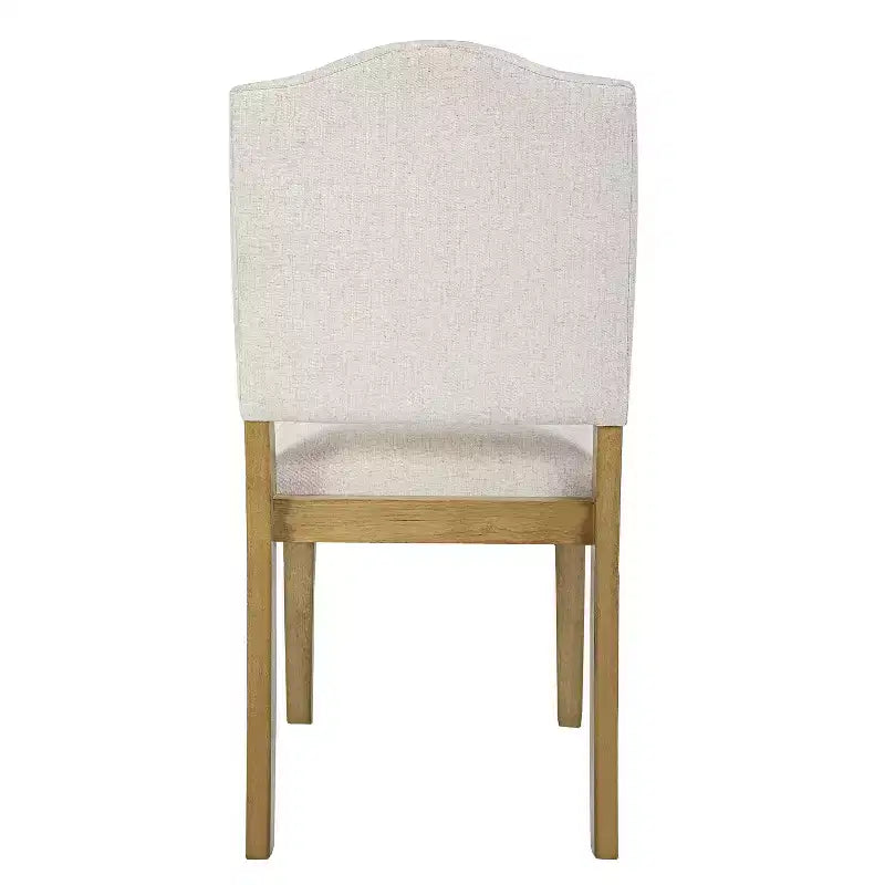 Chaise de salle à manger HomePop avec dossier ouvert et rembourré : design moderne, cadre en contreplaqué, tissu en polyester, nettoyage des taches