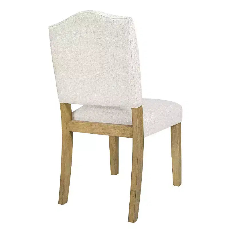 Chaise de salle à manger HomePop avec dossier ouvert et rembourré : design moderne, cadre en contreplaqué, tissu en polyester, nettoyage des taches