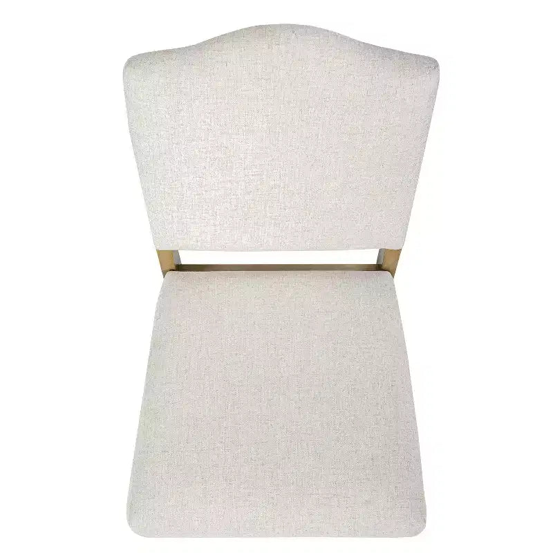 Chaise de salle à manger HomePop avec dossier ouvert et rembourré : design moderne, cadre en contreplaqué, tissu en polyester, nettoyage des taches