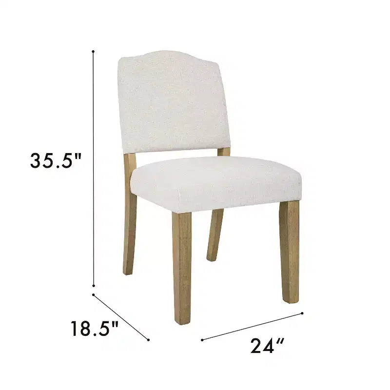 Chaise de salle à manger HomePop avec dossier ouvert et rembourré : design moderne, cadre en contreplaqué, tissu en polyester, nettoyage des taches