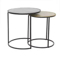 2pc Industrial Aluminum Accent Tables Black - Olivia & May