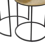 2 tables d'appoint industrielles en aluminium noires - Olivia & May