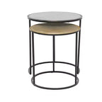 2 tables d'appoint industrielles en aluminium noires - Olivia & May