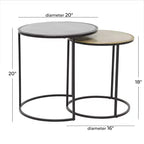 2 tables d'appoint industrielles en aluminium noires - Olivia & May