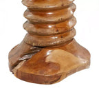 Rustic Carved Teak Wood Stool Brown - Olivia & May