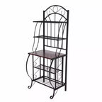 Valencia Baker Rack Storage Unit Metal/Black - Boraam Industries: Scandinavian Style, 5 Shelves, Powder-Coated Finish