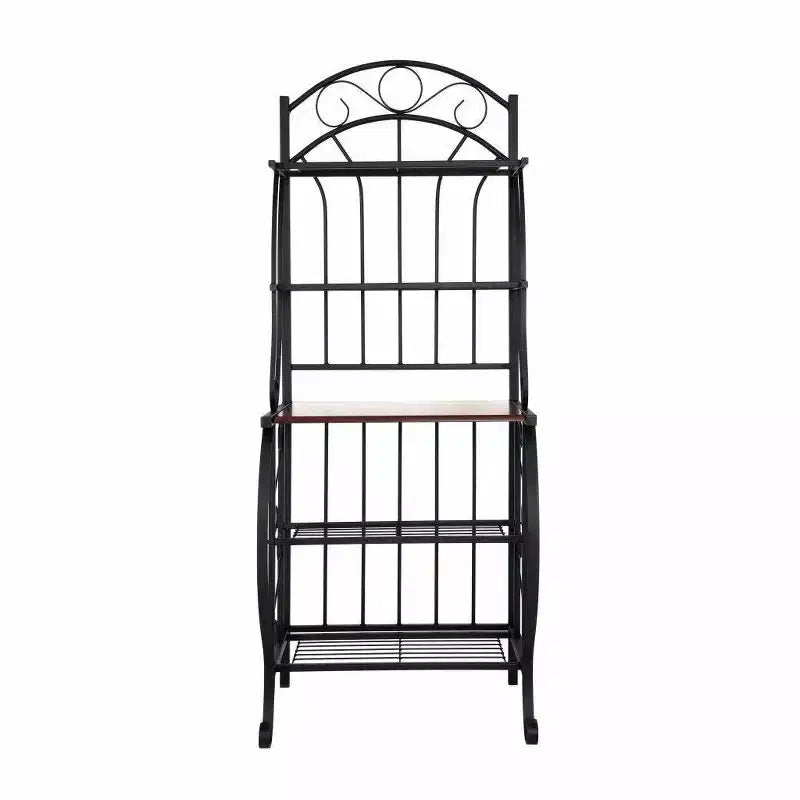 Étagère de cuisine Valencia Metal/Noir - Boraam Industries : Style scandinave, 5 étagères, Finition poudrée