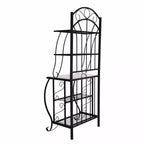 Étagère de cuisine Valencia Metal/Noir - Boraam Industries : Style scandinave, 5 étagères, Finition poudrée