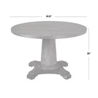 Angelo:HOME 5pc Ariana Traditional Pedestal Dining Set Gray: Upholstered Chairs, Rubberwood, Pedestal Table