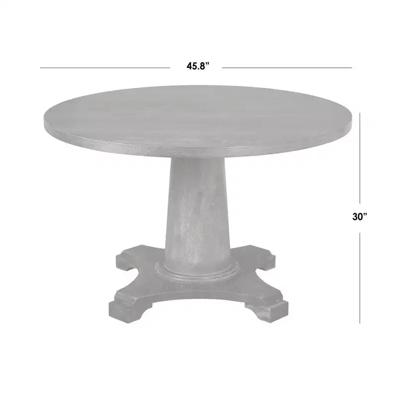 Angelo:HOME 5pc Ariana Traditional Pedestal Dining Set Gray: Upholstered Chairs, Rubberwood, Pedestal Table