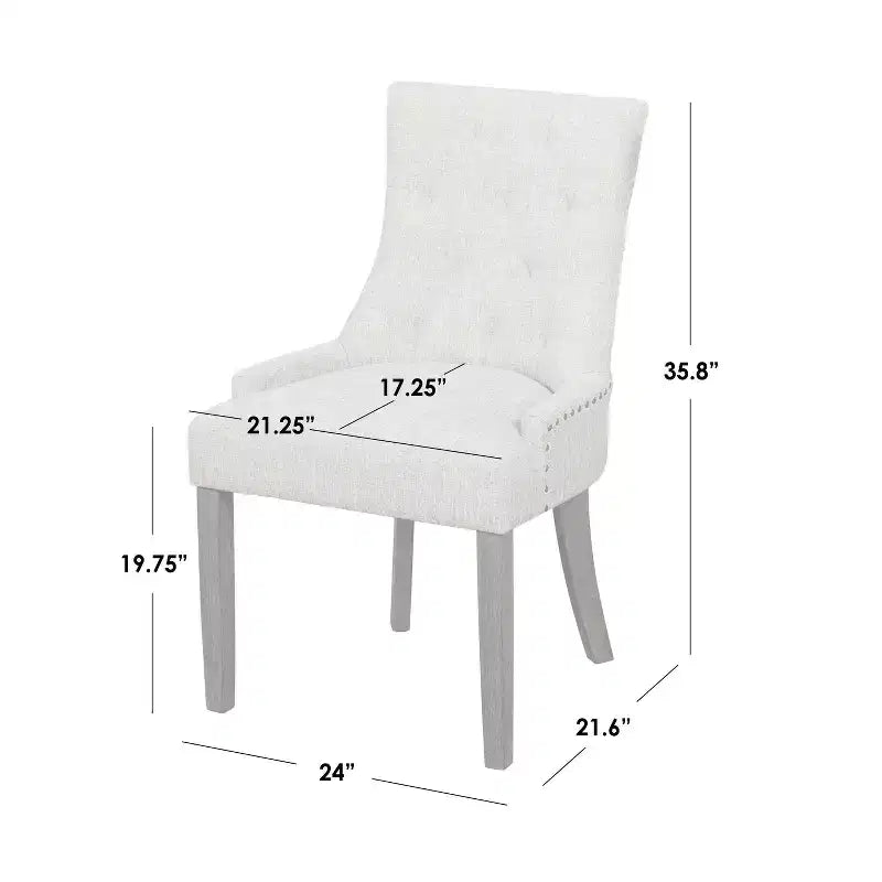Angelo:HOME 5pc Ariana Traditional Pedestal Dining Set Gray: Upholstered Chairs, Rubberwood, Pedestal Table