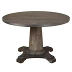 Angelo:HOME 5pc Ariana Traditional Pedestal Dining Set Gray: Upholstered Chairs, Rubberwood, Pedestal Table