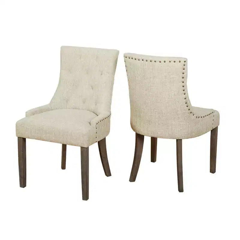 Angelo:HOME 5pc Ariana Traditional Pedestal Dining Set Gray: Upholstered Chairs, Rubberwood, Pedestal Table