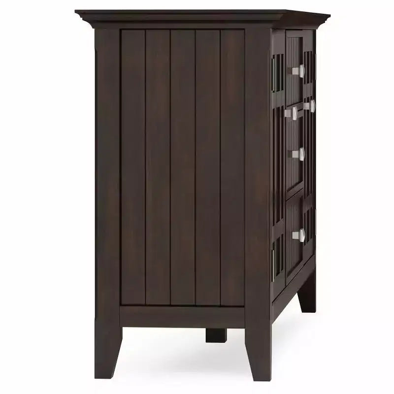 Buffet Bissell Bois Naturel - WyndenHall : Rangement pour Bouteilles de Vin, Étagères Réglables, Pin et Contreplaqué