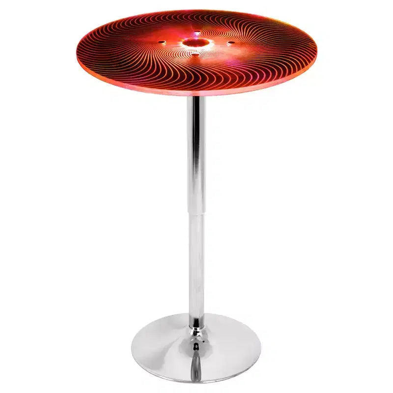 Table de pub contemporaine lumineuse Spyra de 23 pouces, réglable en hauteur, en acrylique transparent - LumiSource