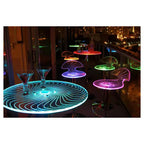 Table de pub contemporaine lumineuse Spyra de 23 pouces, réglable en hauteur, en acrylique transparent - LumiSource