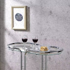 24/7 Shop At Home Kentrik Glass Top Serving Cart Chrome: Modern Tea Cart with Mirror Finish, Fixed Shelves