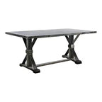 HOMES: Inside + Out 7pc Hepburn Dining Set Antique Black/Gray : Rectangle Table, 6 Upholstered Chairs